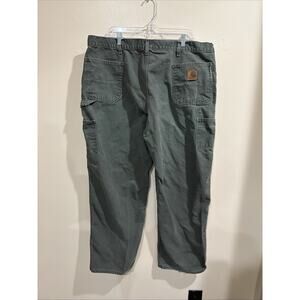 Vintage Carhartt Mens B11 Mos Moss Green Cotton Canvas Work Pants 44x32